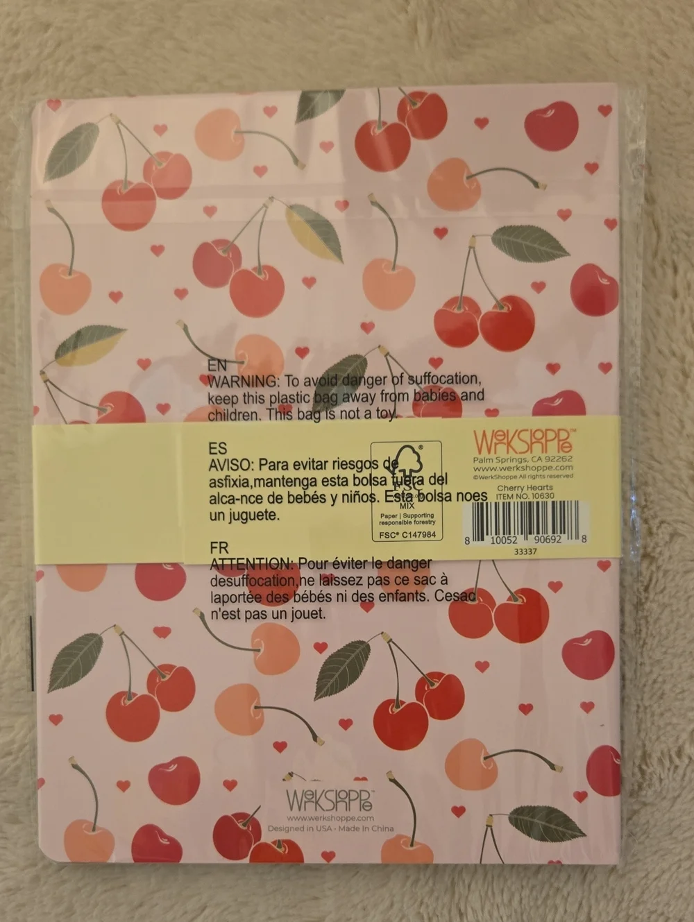 Workshoppe Cherry Hearts Set of Three Notebooks